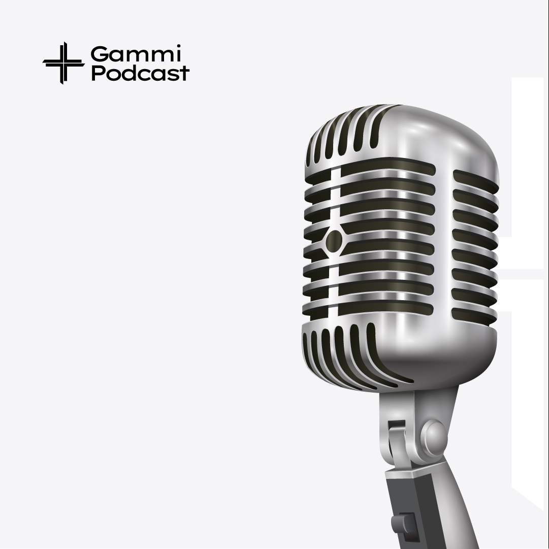 Logo for GammiPodcast: A stylized graphic featuring the podcast title 'GammiPodcast' in bold lettering, with accompanying imagery representing gaming themes.